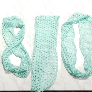 G. H. Bass Turquoise polka dotted infinity scarf